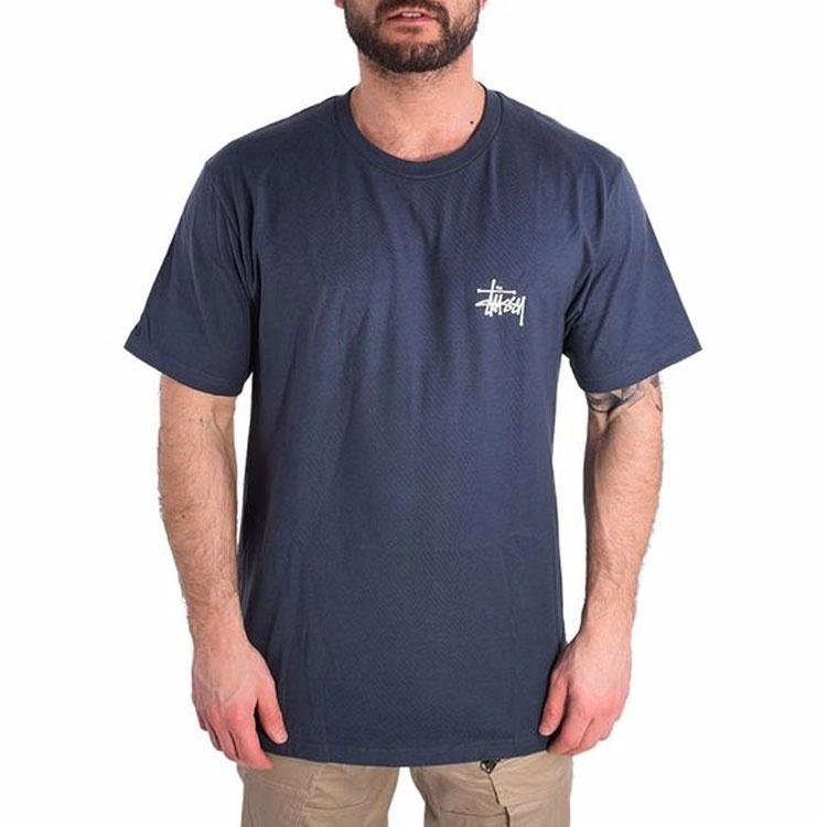 Футболка Stussy Basic Tee (темно-синяя) — фото 4