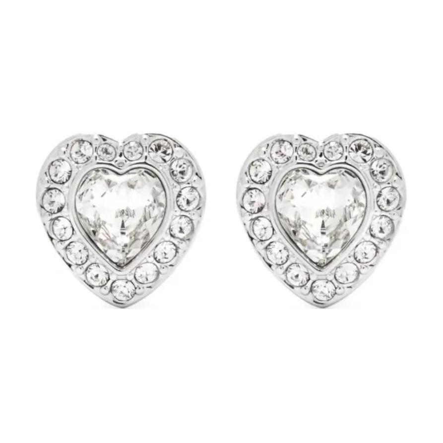 Swarovski Swarovski Ariana Grande Capsule Collection Inlay Design Rhodium Plated Stud Earrings Women's Silver