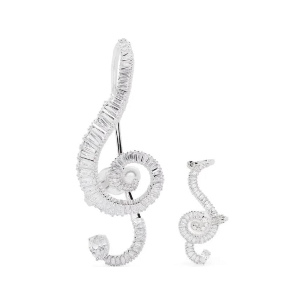 Swarovski Swarovski Ariana GrandexSwarovski Capsule Collection Inlaid Design Swarovski Crystal Brass Imitation Pearl Ear Clip Women's Silver