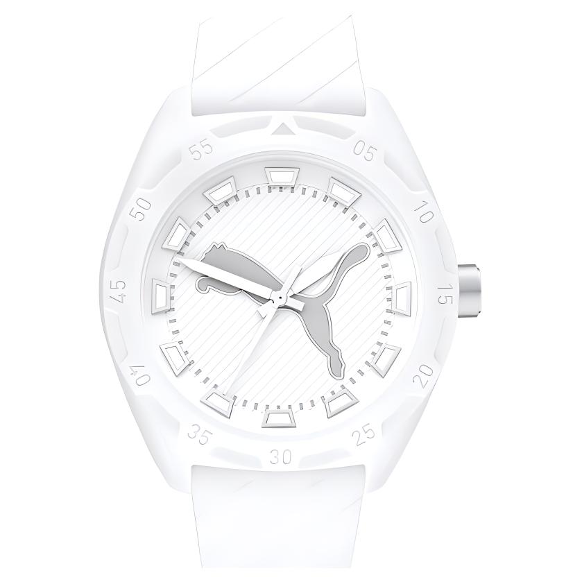 PUMA Stree Series Wrist Watches Quartz Movement Silicone Strap 48mm White Dial Men's Watches