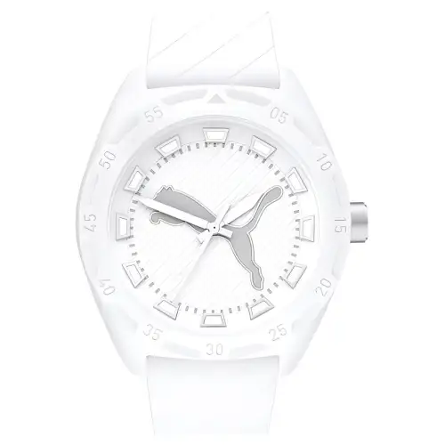 PUMA Stree Series Wrist Watches Quartz Movement Silicone Strap 48mm White Dial Men's Watches