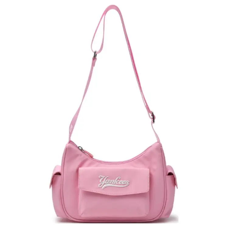 MLB New York Yankees Nylon Hobo Bag Shoulder Bag Women's Pink