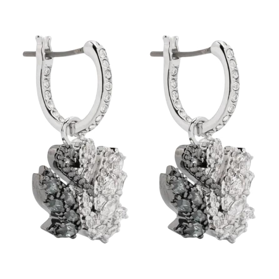 Женские серьги Swarovski Swan (серебристые)