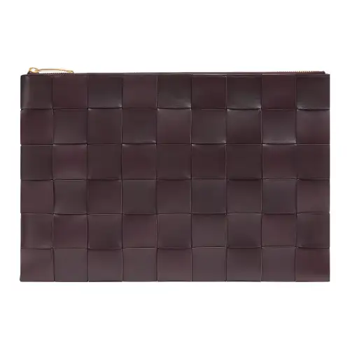 Bottega Veneta Sheepskin Clutch Large Women's Grape Purple