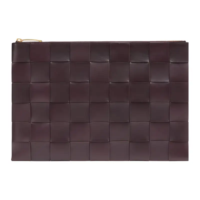 Bottega Veneta Sheepskin Clutch Large Women's Grape Purple