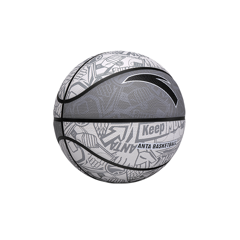 Anta Rubber Basketball Trendy Toy All Over Print Gray Size 7/5 Size Training Competition Unisex China Mainland Version