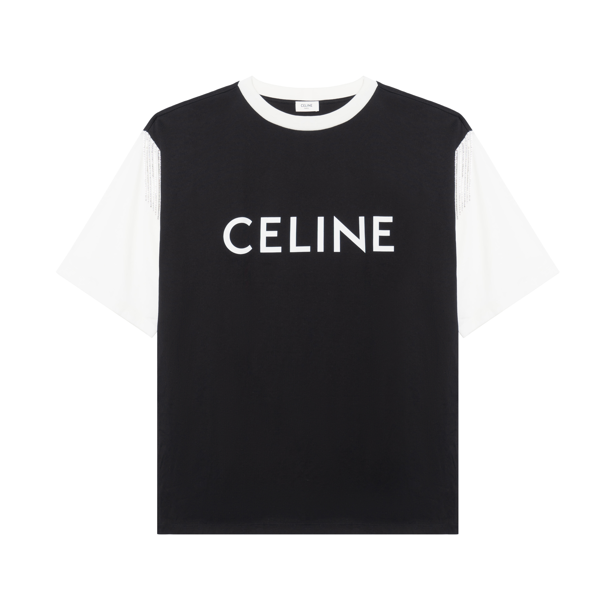 CELINE Celine, big black short sleeve T-shirt, with your logo imprint
