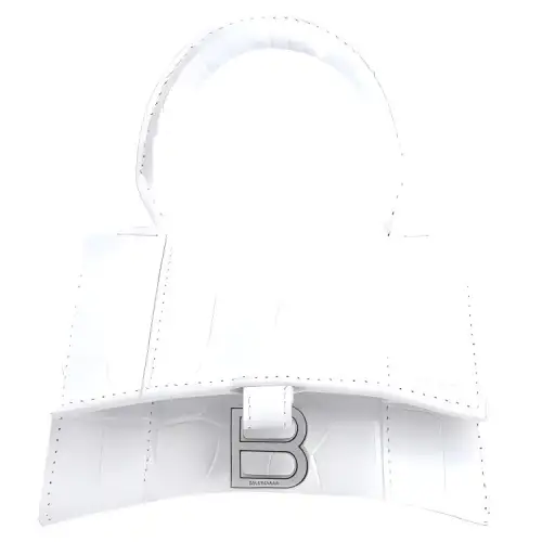 Balenciaga Hourglass Cow Leather Hourglass Bag, Crossbody, One Shoulder, Handbag Mini Women's White