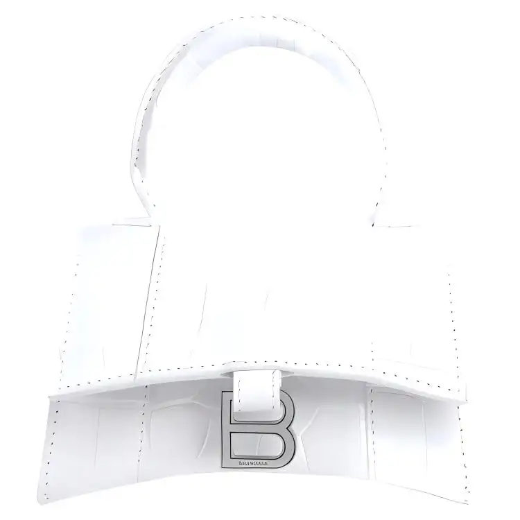 Balenciaga Hourglass Cow Leather Hourglass Bag, Crossbody, One Shoulder, Handbag Mini Women's White