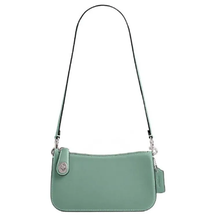 COACH Penn Leather Shoulder Bag Small Women's Aquamarine