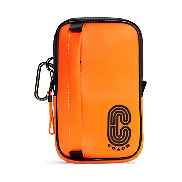 COACH N/S Leather Coin Purses Small Women's Fluorescent Orange