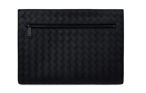 Bottega Veneta Leather Briefcase Clutch Men's Black