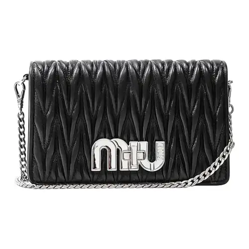 MIU MIU Sheepskin Shoulder Bag, Crossbody Bag Women's Black