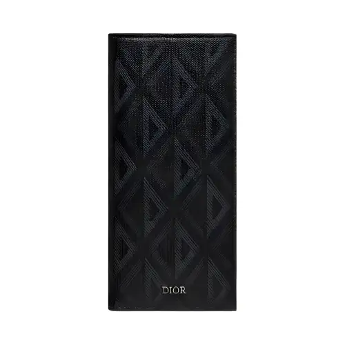 DIOR Cow Leather With Canvas Wallet Men's Black