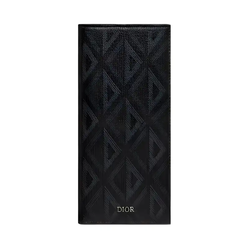 DIOR Cow Leather With Canvas Wallet Men's Black