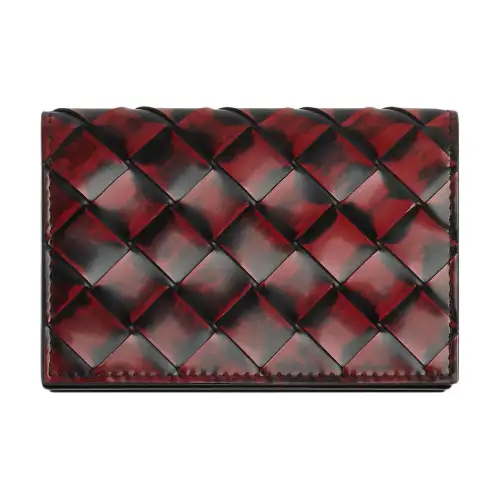 Bottega Veneta Lambskin Card Holder Regular Women's Apple Candy/Black