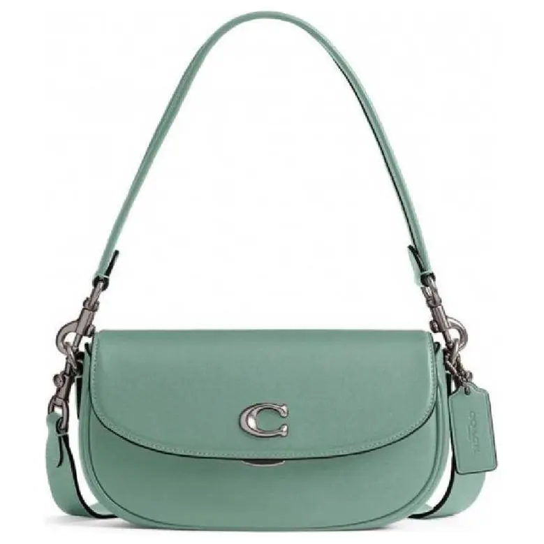 COACH EMMY Glove Tanned Leather Shoulder Bag Medium Women's Green