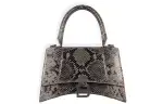 Balenciaga Hourglass Leather Hourglass Bag, Shoulder Bag, Crossbody Bag, Handbag Women's Gray