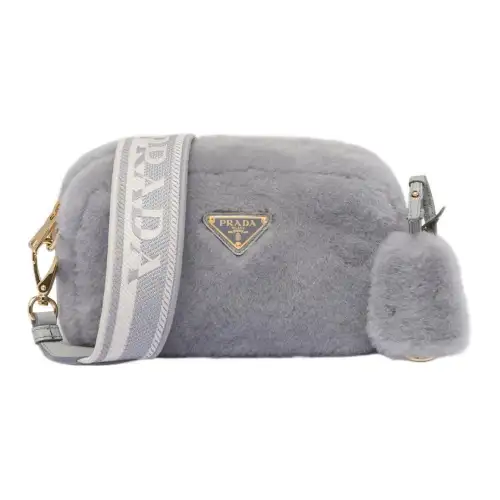 PRADA Shearling Crossbody Bag, Shoulder Bag Small Women's Cornflower Blue