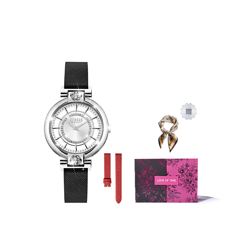 VERSUS Versace, quartz Ferris wheel, watch strap, dial, women's watch, trend waterproof gift box for leisure, quartz mechanism, roses, light luxury style, for beloved