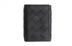 Bottega Veneta Cow Leather Wallet Men's Black/Blue
