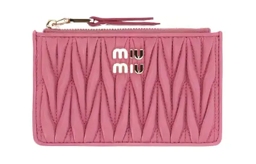 MIU MIU Sheepskin Wallet Women's Pink