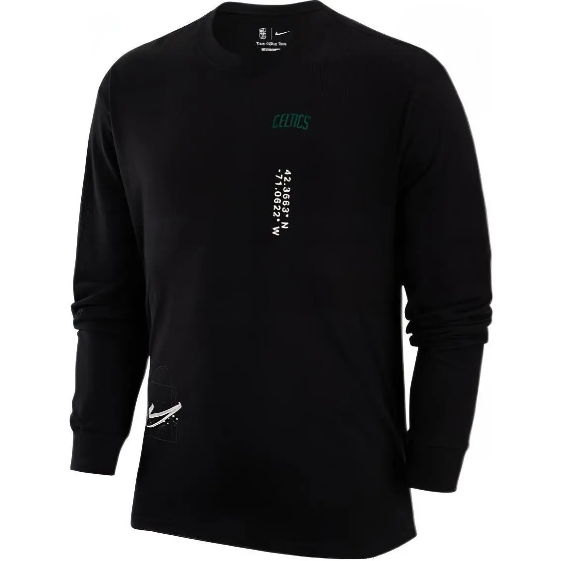 Nike T-Shirts Men's Black Crew Neck Moderate Straight Fit