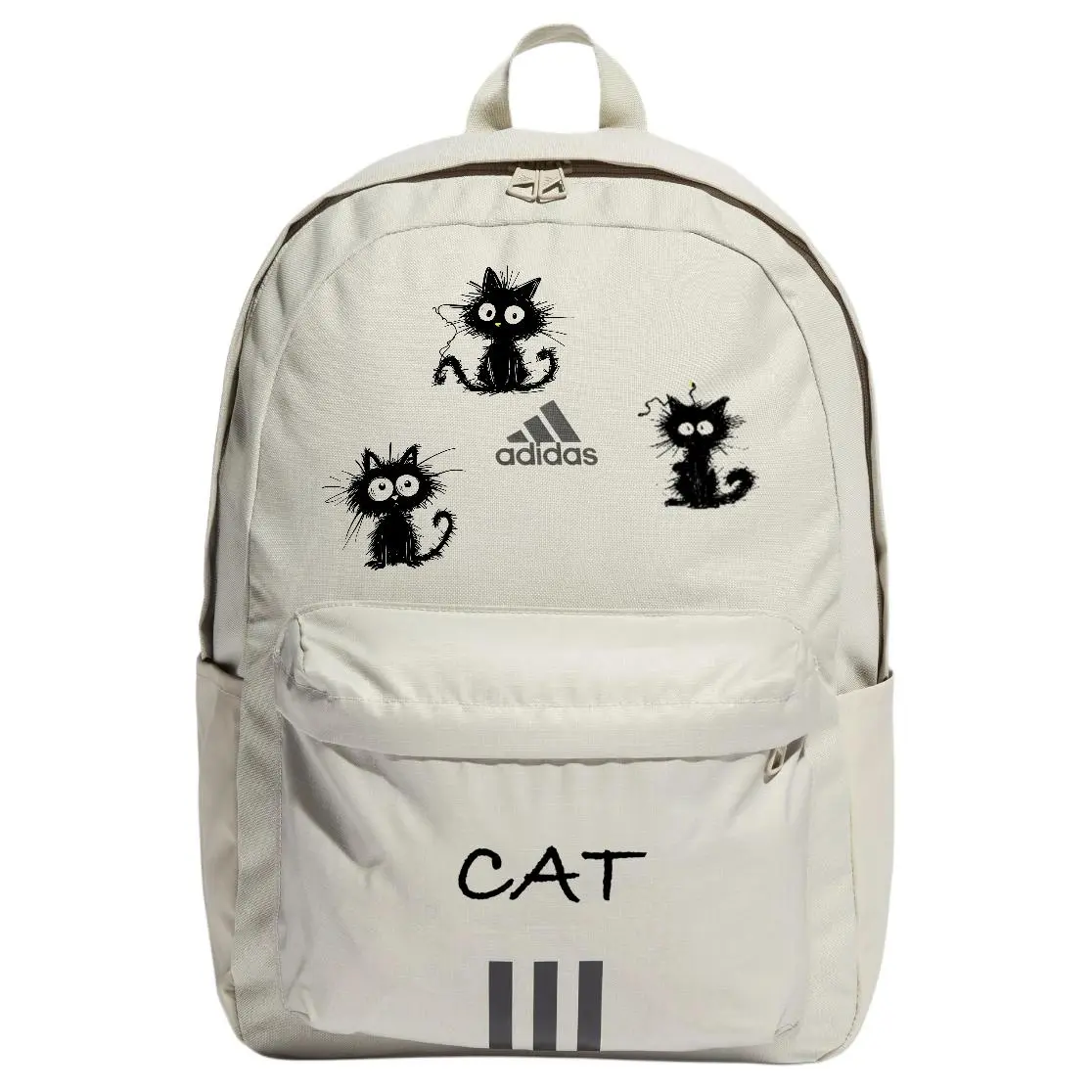 Adidas Fabric Backpack Unisex Light Gray & Black