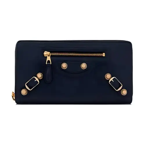 Balenciaga Lambskin Wallet Women's Marine Blue