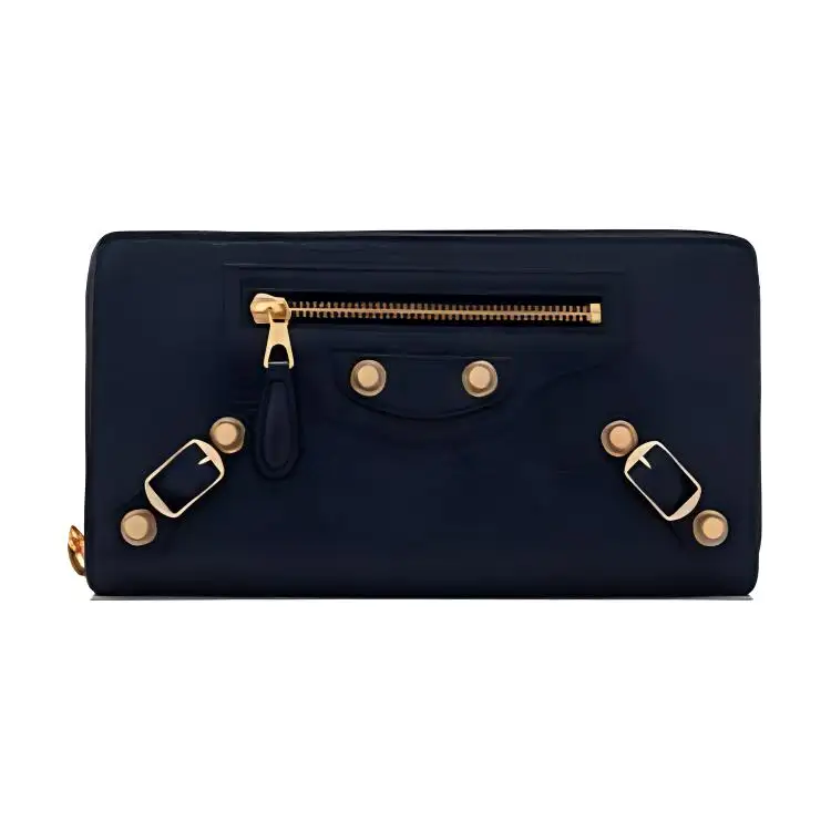 Balenciaga Lambskin Wallet Women's Marine Blue