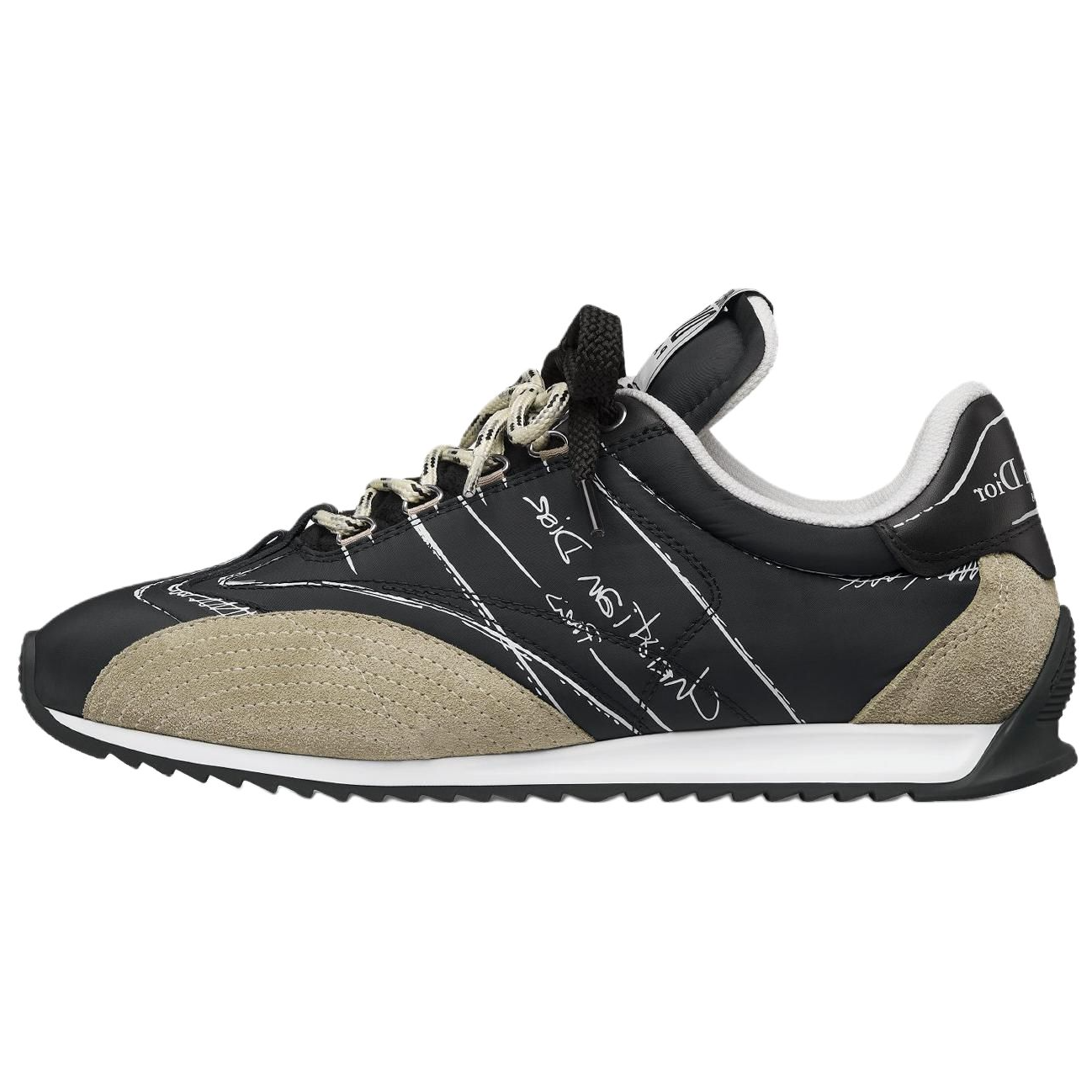 DIOR Dior D-Sketch 2025 Spring and Summer Ready-to-Wear Series Cow Leather Lace-up Round Toe Low-top Lifestyle Casual Shoes Women's Black