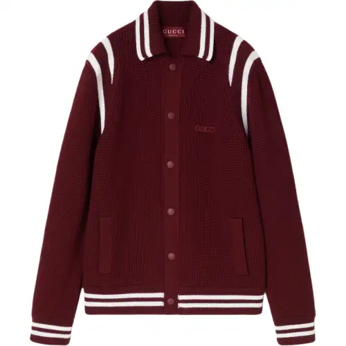 GUCCI Logo Embroidered Knit Cardigan