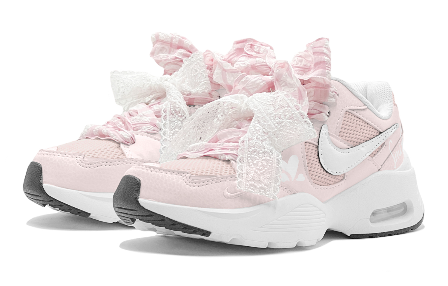 Nike Air Max Fusion Abrasion Resistant Abrasion Resistant Low top Running Shoes Women’s Pink White