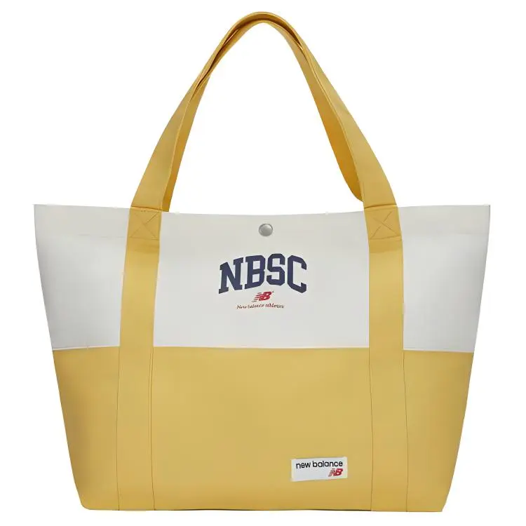 New Balance Fabric Handbag, Shoulder Bag Regular Unisex Ecru & Yellow
