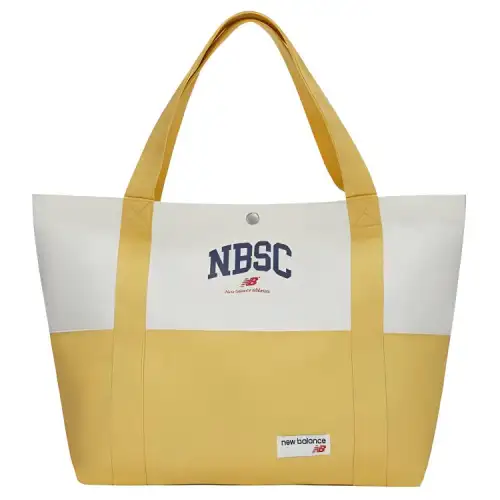 New Balance Fabric Tote Bag, Shopping Bag, Handbag Regular Unisex Ecru & Yellow