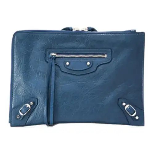 Balenciaga Leather Clutch Women's Blue