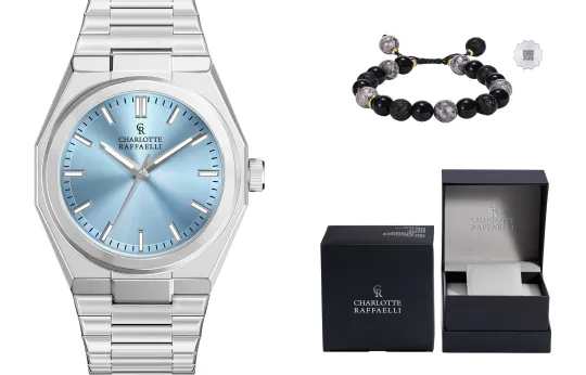 CHARLOTTE RAFFAELLI· Blue Eye Wrist Watches Quartz Movement Leather Strap Blue Dial Unisex Box