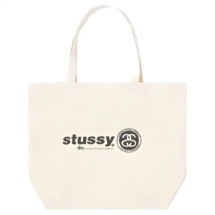 Stussy Canvas Hanging Bag, Canvas Bag, Handbag Regular Unisex White