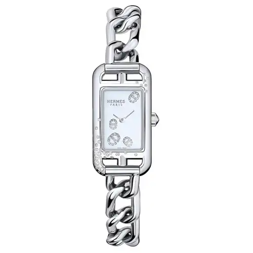 HERMES Nantucket Wrist Watches Quartz Movement Stainless Steel Strap Silver Dial Women's Watch