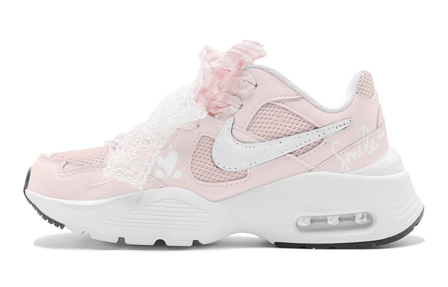 Nike Air Max Fusion Abrasion Resistant Abrasion Resistant Low top Running Shoes Women’s Pink White