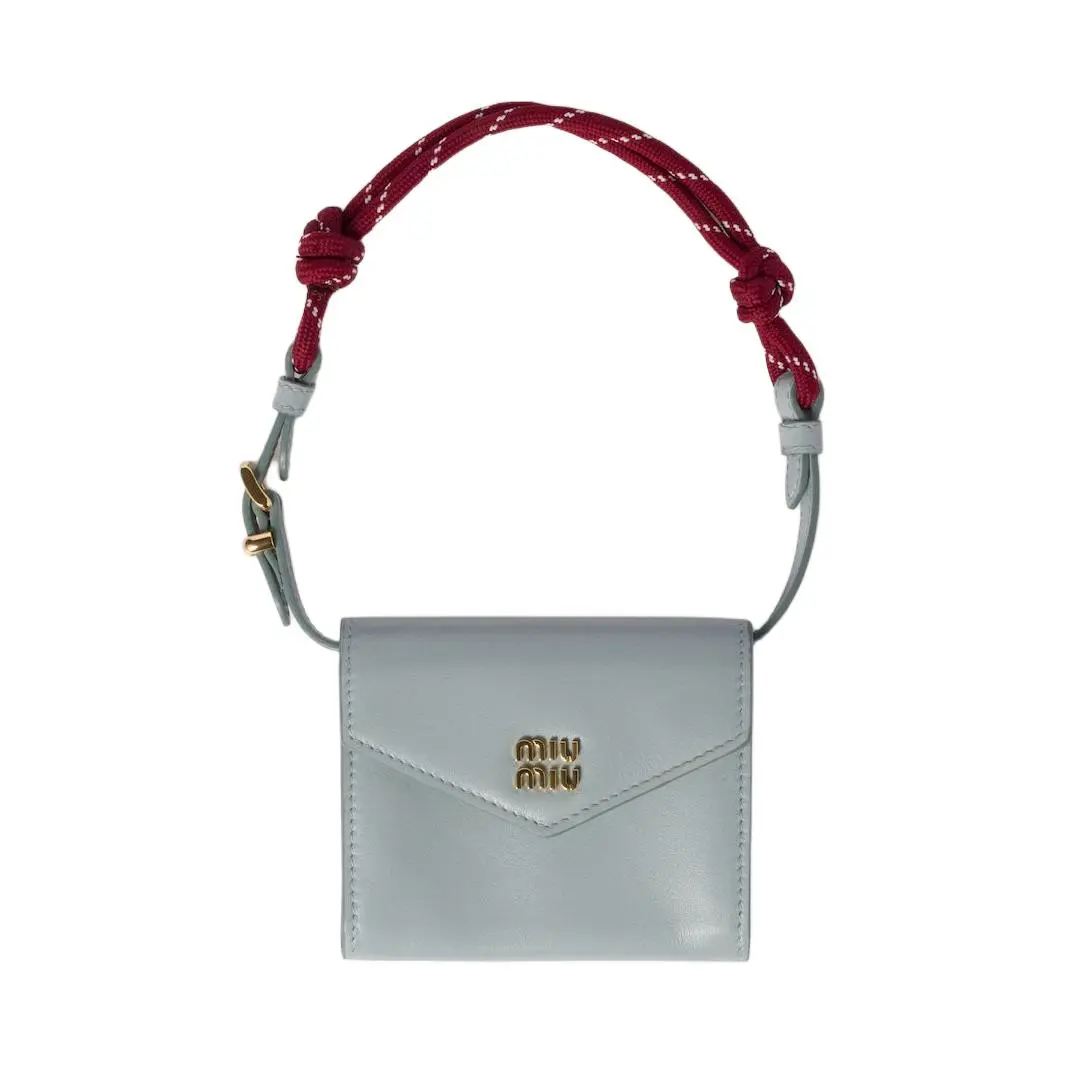MIU MIU Calfskin Wallet Women's Blue