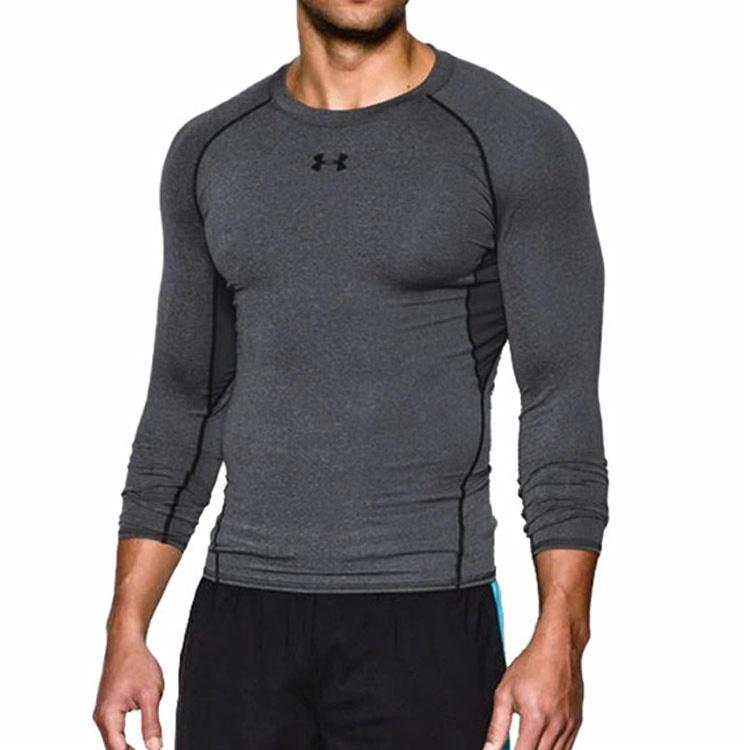 Мужская футболка Under Armour UA Hg Armour Ls-Grylg (серая) — фото 4