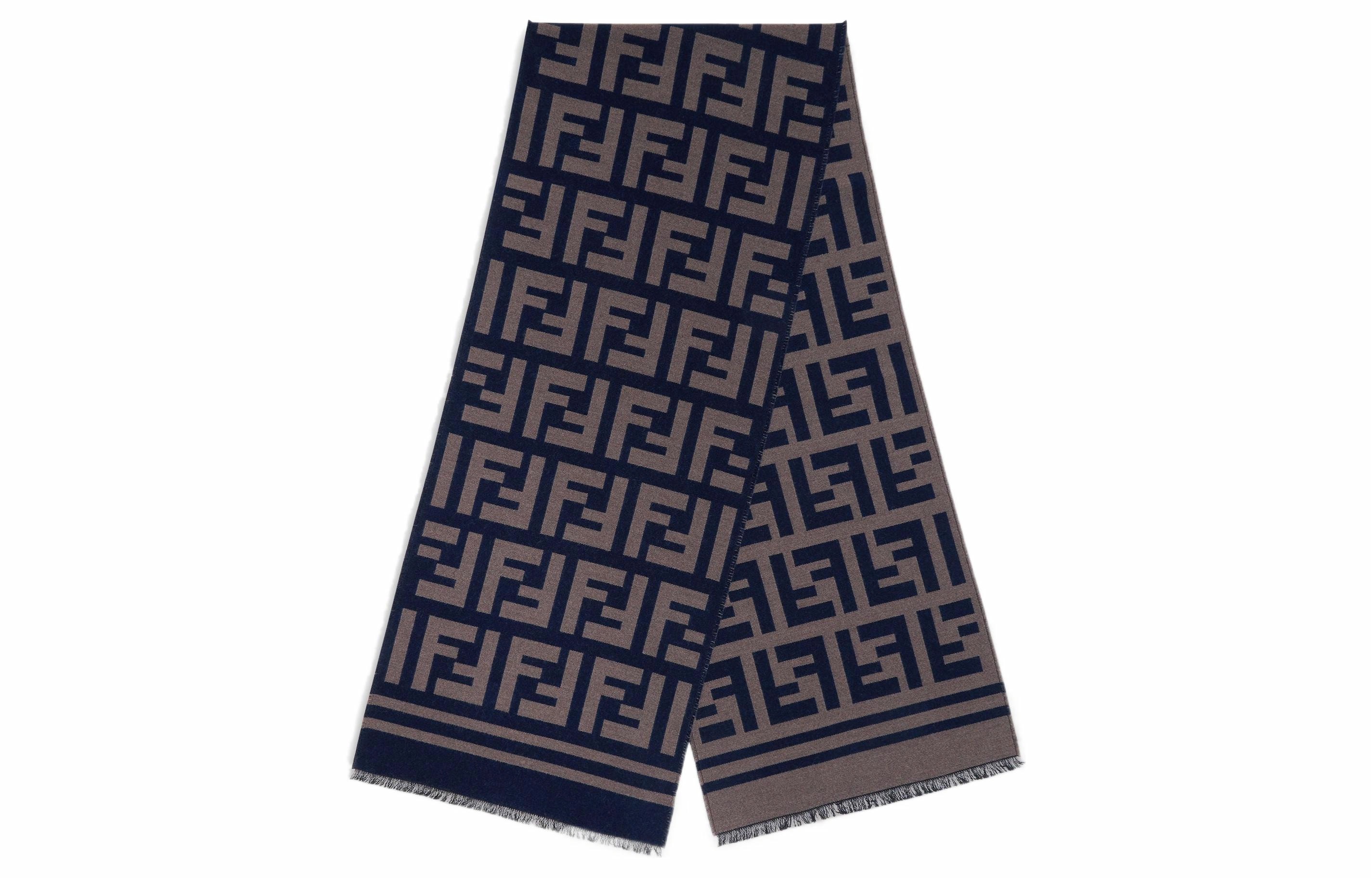 Мужской шарф Fendi Logo (коричневый)