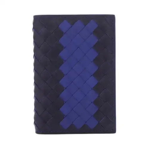 Bottega Veneta Leather Wallet Regular Men's Dark Blue/Black