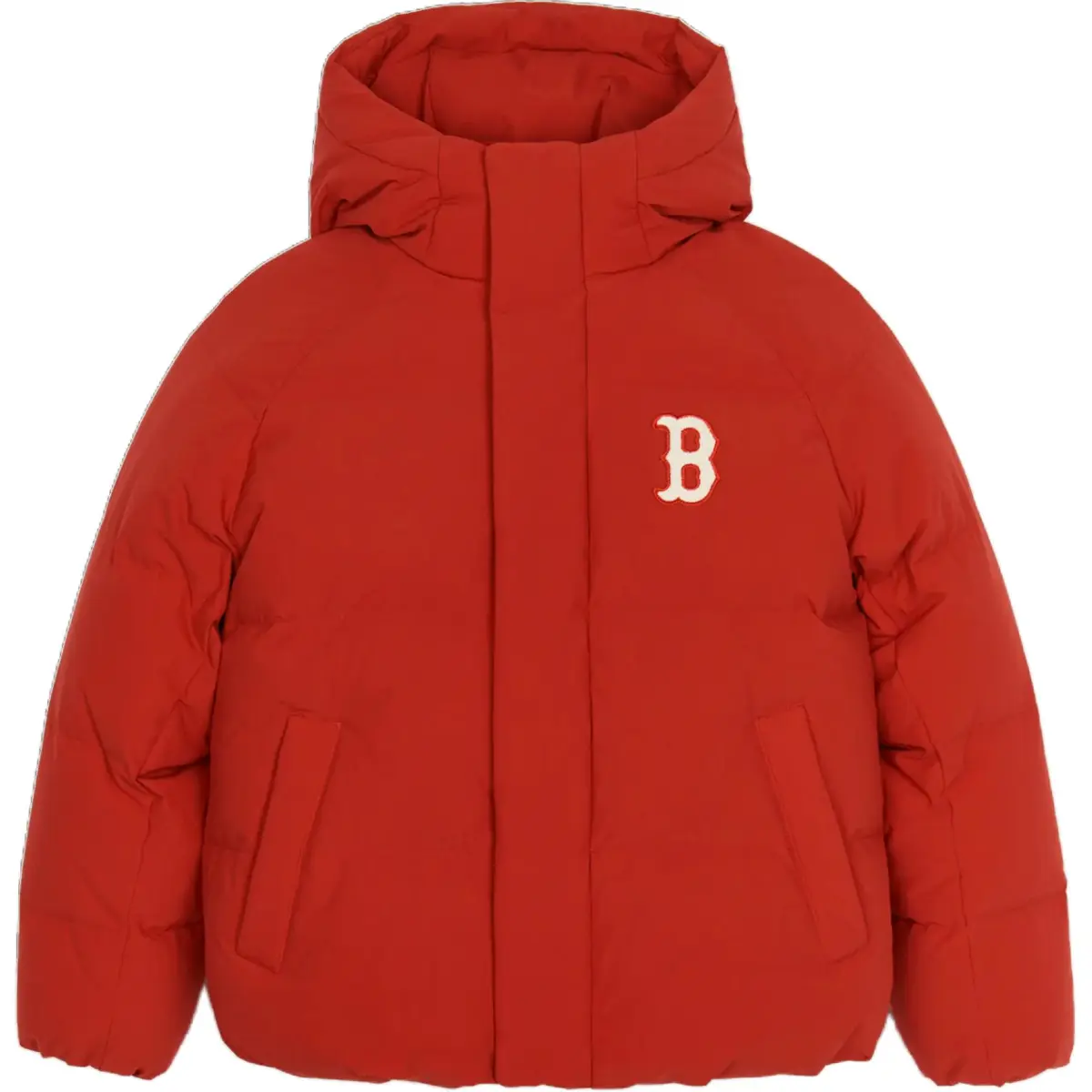 MLB Down Jackets Unisex Red Hooded (Non-detachable) Thickened