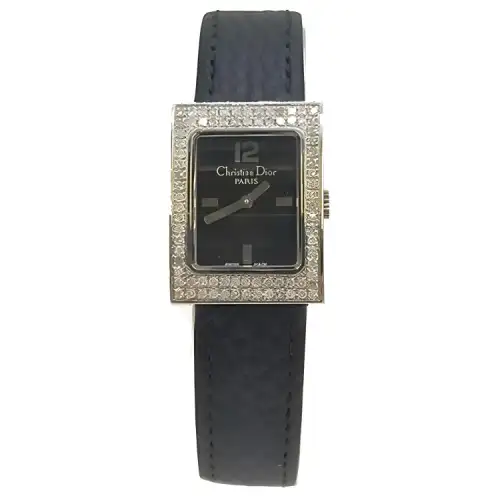 DIOR Vintage Collection Wrist Watch Quartz Movement Leather Strap 19mm Black Dial Women's Watch YPSBB221972