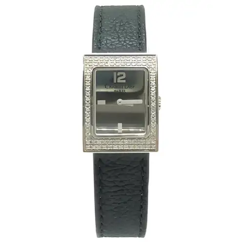 DIOR Mid Century Modern Collection Wrist Watches Quartz Movement Leather Strap 19mm Silver Dial Women's Watch