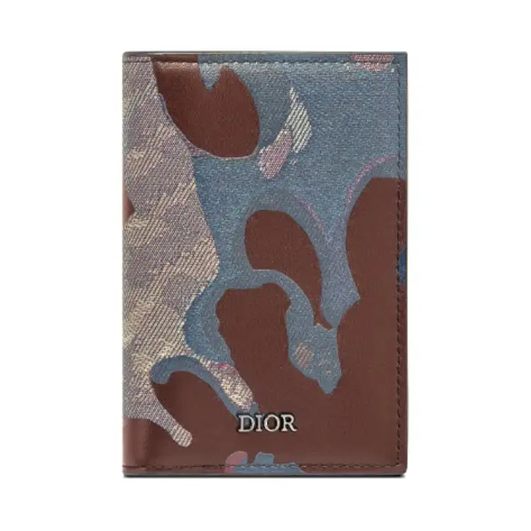 DIOR PETER DOIG Collaboration Smooth Cow Leather Card Holder Card Holder Men's Brown