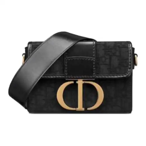 DIOR 30 Montaigne Jacquard Shoulder Bag, Crossbody Bag Women's Black
