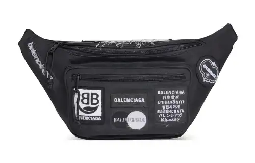 Balenciaga Explorer Fabric Sling Bag, Fanny Pack Men's Black